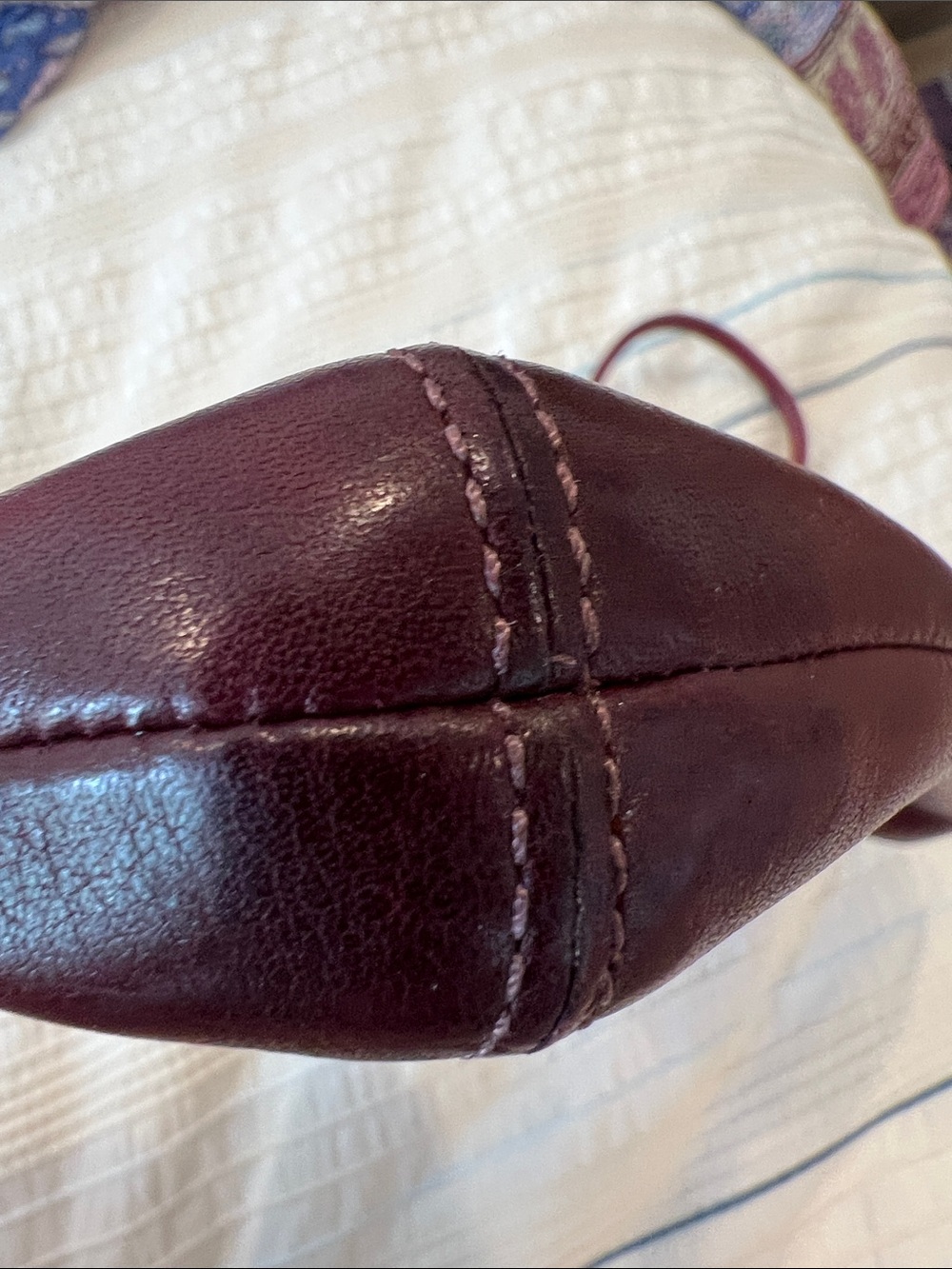 Coach Maroon Leather Wristlet with Brass Buckle - Picture 6 of 11